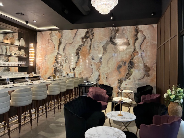 AYA Restaurant stone feature wall